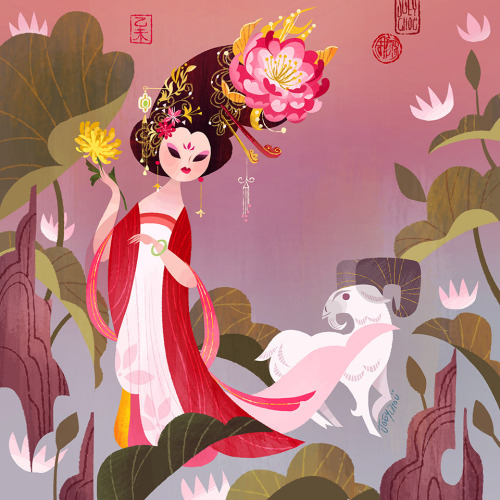 mingsonjia:joeyart:It’s almost time to celebrate the Chinese New Year (2/19/15, year of Ram)so it’s 