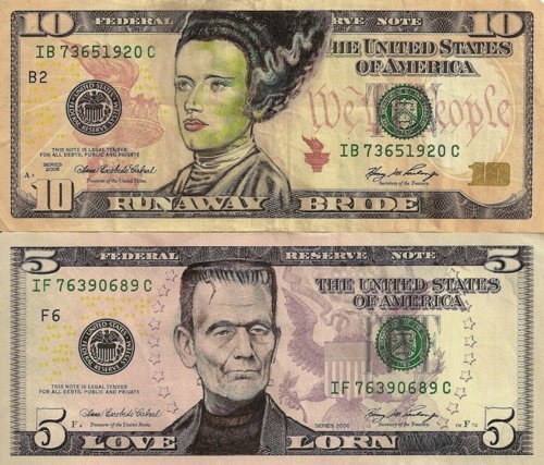 theartattacks:  “Defacement of currency is a violation of Title 18, Section 333 of the United States Code. Whoever mutilates, cuts, disfigures, perforates, unites or cements together, or does any other thing to any bank bill, draft, note, or other