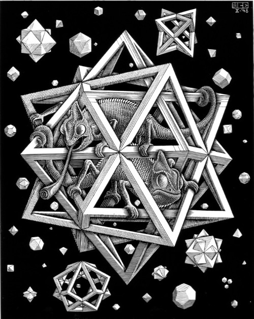 Maurits Cornelis Escher, Stars, 1948. Wood engraving. 