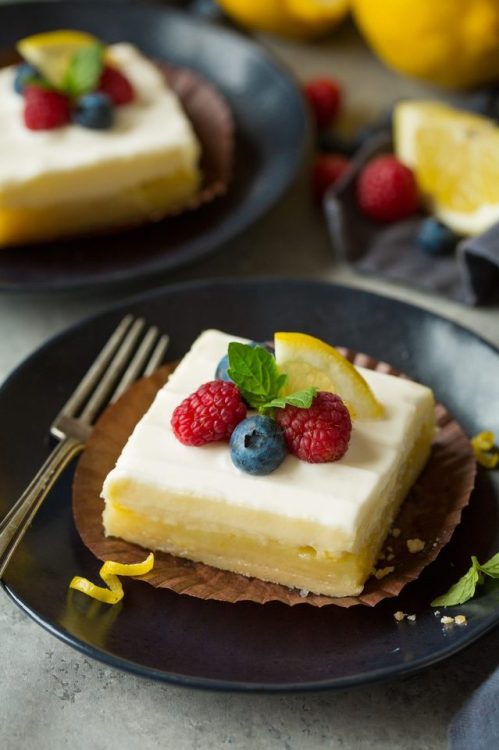 Cheesecake Lemon Bars“How could you go wrong with buttery shortbread, a perfectly fresh and tart lem