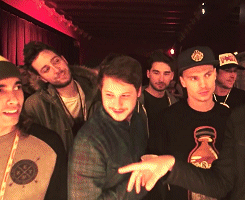 tony-can-pierce-my-veil:  jackbaraphernelia:  tattooed-at-heart:  that one dudue in the hat doesnt know whats going on  dan flint  so many band members 