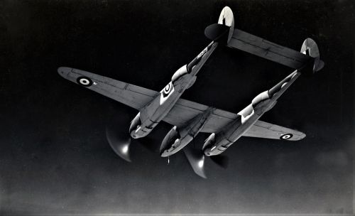 A Lockheed Model 322 Lightning I during a test flight over California, 1941. The type would be rejec