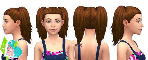 simlaughlove:  Sporty Twintails [REVAMP] - Summer Pigtails Collection (Part 07) - The