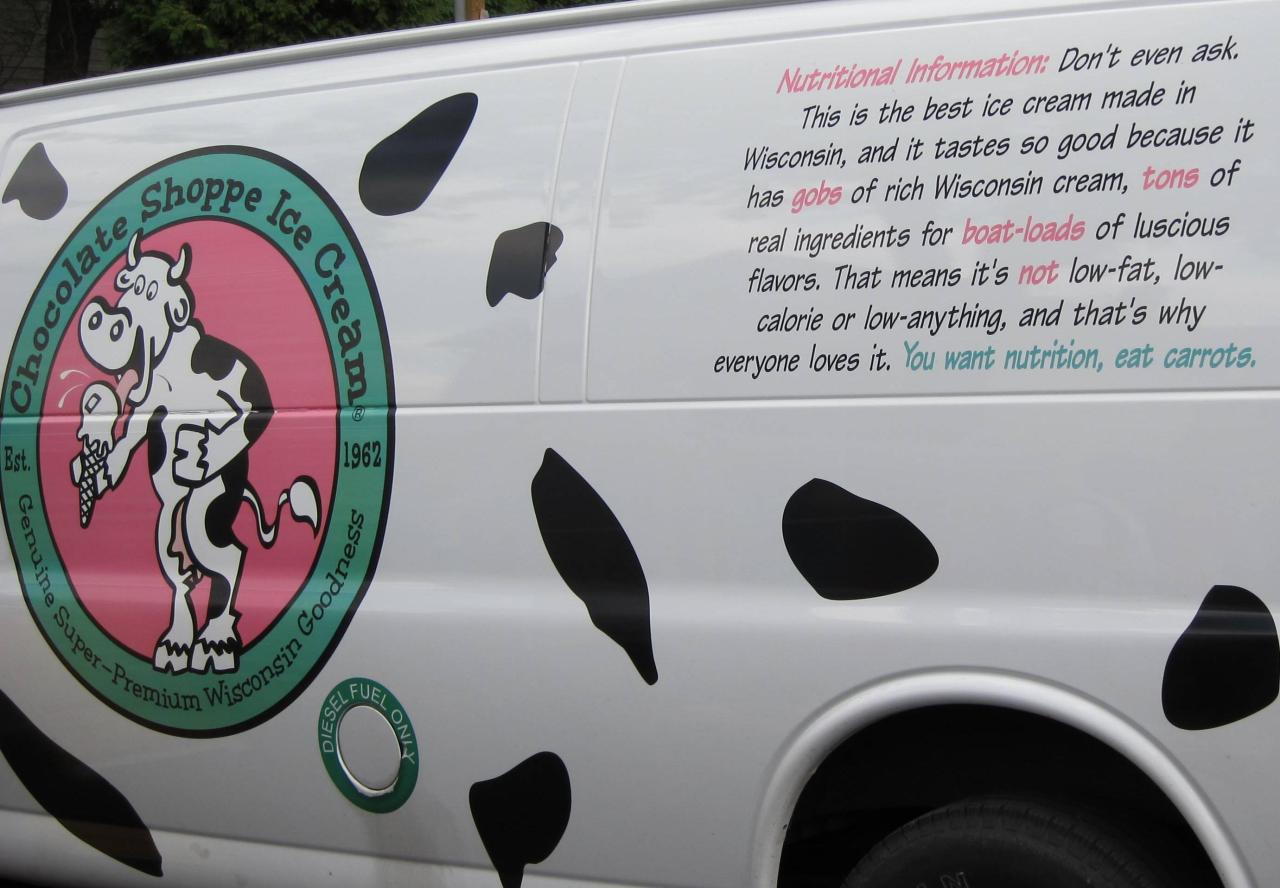 tastefullyoffensive:  Wisconsin ice cream company tells it like it is. (photo via
