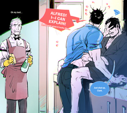 hornynerd665:  Not like Alfred hasn’t seen it all beforep2ndcumming:  haining-art:  Oops…SuperBat doodles.  Vote 4 Pedro