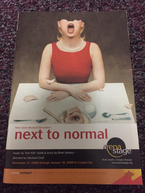 tradingplaybills:Next to Normal Pre-Broadway Playbill- Arena Stage, December 2008Status: NFTCast: Al