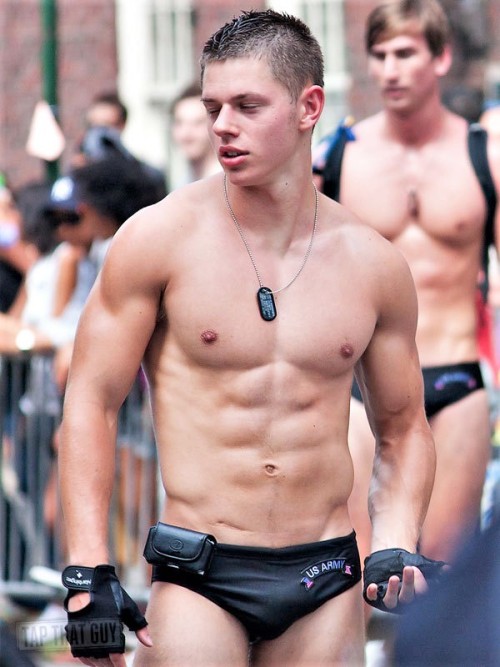 sfswimfan:It must be tiring being that incredibly hot, let’s let this Army hottie take his little na