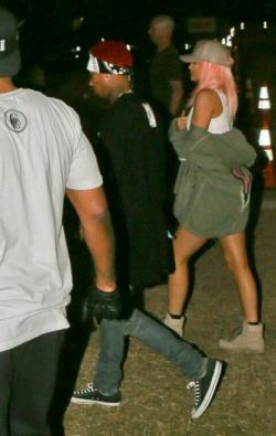 jenner-news:  April 17: Kylie and Tyga seen at Coachella Valley Music &amp; Arts Festival Day 1, Weekend 2 in Indio, California.