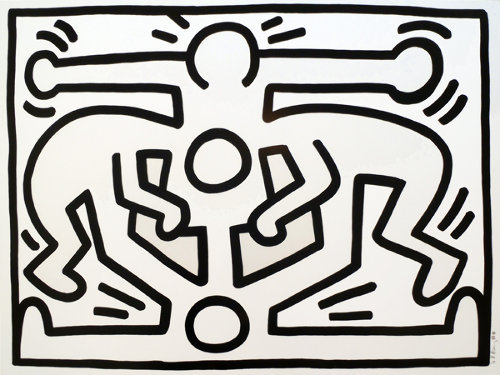 drawpaintprint:  Keith Haring “Growing B/W #3 1988” 1988 Limited Edition Print Silkscreen on Paper 30 x 40 in  |  76 x 102 cm 