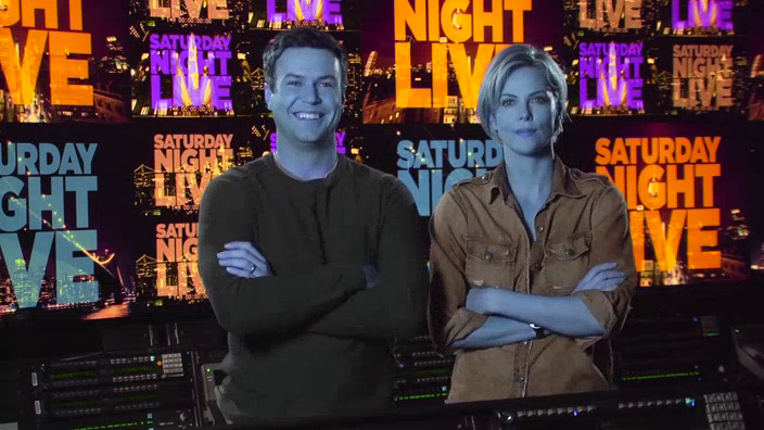 Charlize Theron is hosting SNL this weekend, and it looks like Taran Killam and the Arrested Development alum blue themselves in anticipation of the show. Watch the promo here.