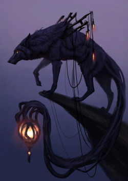 fhtagn-and-tentacles:  LANTERN WOLF by Jade