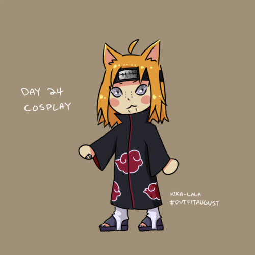 #outfitaugust Days 24+25 - Cosplay/Prehistoric  Unfortunately I didn’t draw fingers on my base, so I