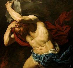 hadrian6:  Sisyphus. 1660-65. Antonio Zanchi. Italian 1631-1722. oil /canvas. http://hadrian6.tumblr.com