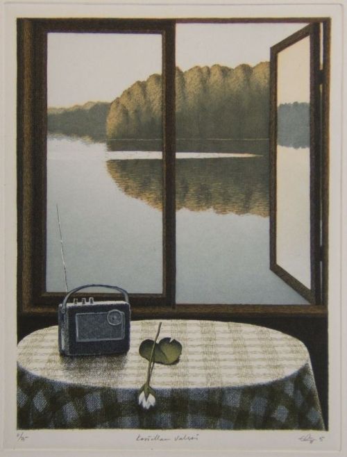 Summer Evening Waltz  -   Esa Riippa Finnish, 1947-25 x 33 cm.