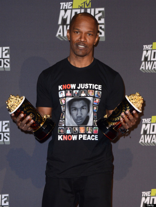 thechanelmuse:  Jamie Foxx’s always reppin’ for Trayvon Martin. Respect! 