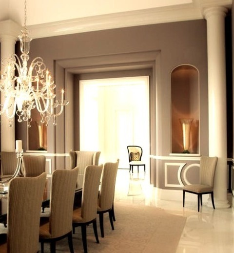 Dining Room - Eclectic Dining RoomLarge Eclectic Dining Room Image With A White Floor And A Marble Floor,