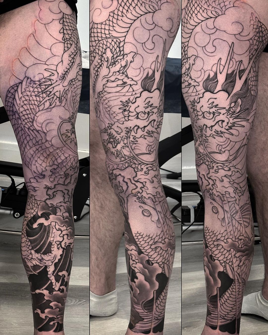 Leg Sleeve Tattoo All In One Sitting