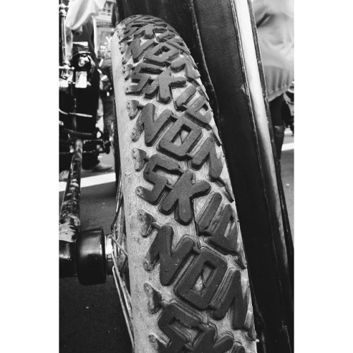 Awesome tyre tread spotted at today&rsquo;s Regent Street Motor Show #vintage #car #design #nonskid 