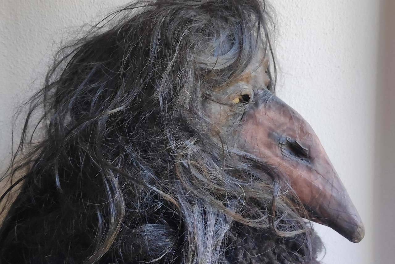 sixpenceee:  Creepy masks on Etsy: Paper mache bird maskBurlap scarecrowPale dragonPlague