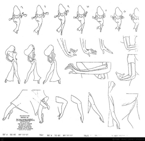 talesfromweirdland:Model sheets for Jessica Rabbit, the drag queen from Who Framed Roger Rabbit? The