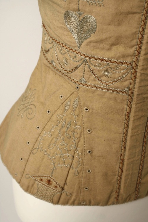 thevintagethimble: Corset1820–39. American. Cotton &amp; silk. | THE MET