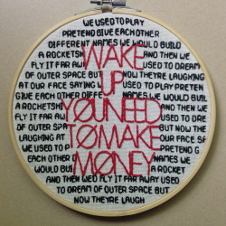 procrastitchnation:  my name’s blurryface and i care what you thinkStressed Out - twenty one pilots - Blurryfacewhite 28-count evenweave, 7 inch hoop