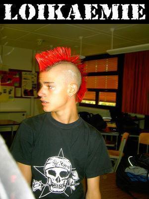 punkerskinhead:  young punk with awesome red mohawk
