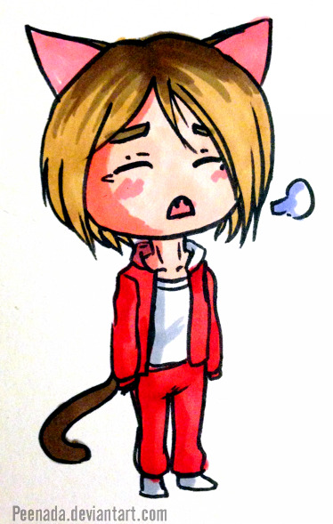 Dug out my markers and scribbled a sleepy Kenma kitty hhh
