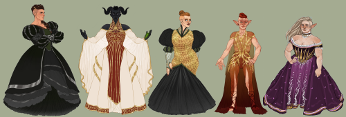 Happy Dragon Age Day!! a line up of some of the Halamshiral outfits I’ve done in celebration