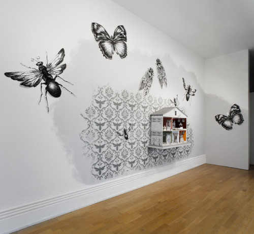jenniferdlinton: In my print-based installation entitled The Disobedient Dollhouse (2009-10), I recr