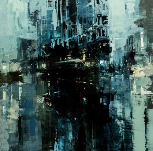 culturenlifestyle:Urban Cityscapes Blanketed In Light And Darkness As Oil Paintings Artist Jeremy Ma