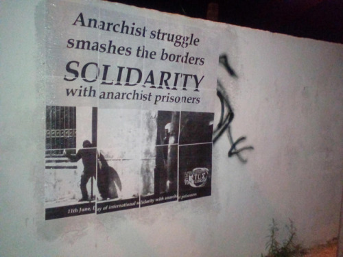 Posters in Athens for June 11th, International day of solidarity with anarchist prisoners