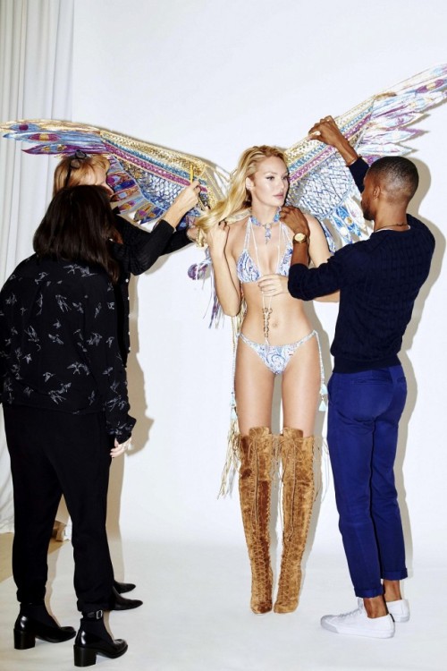 Candice Swanepoel fitting for the Victoria’s Secret Fashion Show “Boho Psychedelic&rdquo