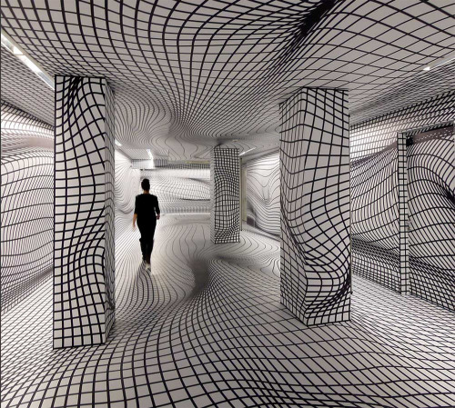 itscolossal:Vertigo-Inducing Room Illusions by Peter Kogler
