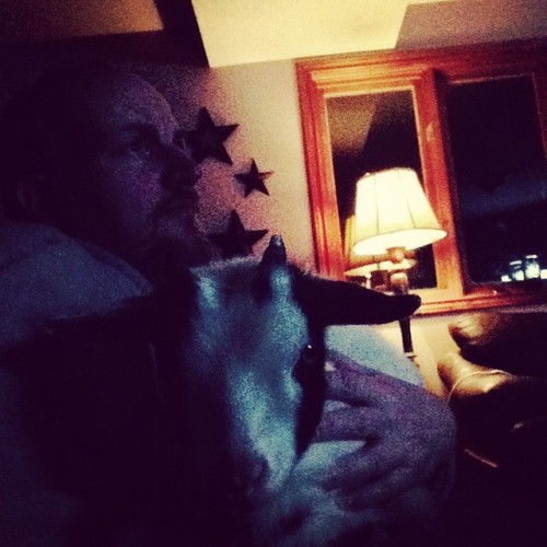 Me and my goat Breuer watching #snl40 disappointed at the lack of #goatboy. #snl