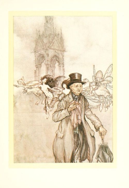 Peter Pan in Kensington gardens by J. M. Barrie, illustrated by Arthur Rackham.