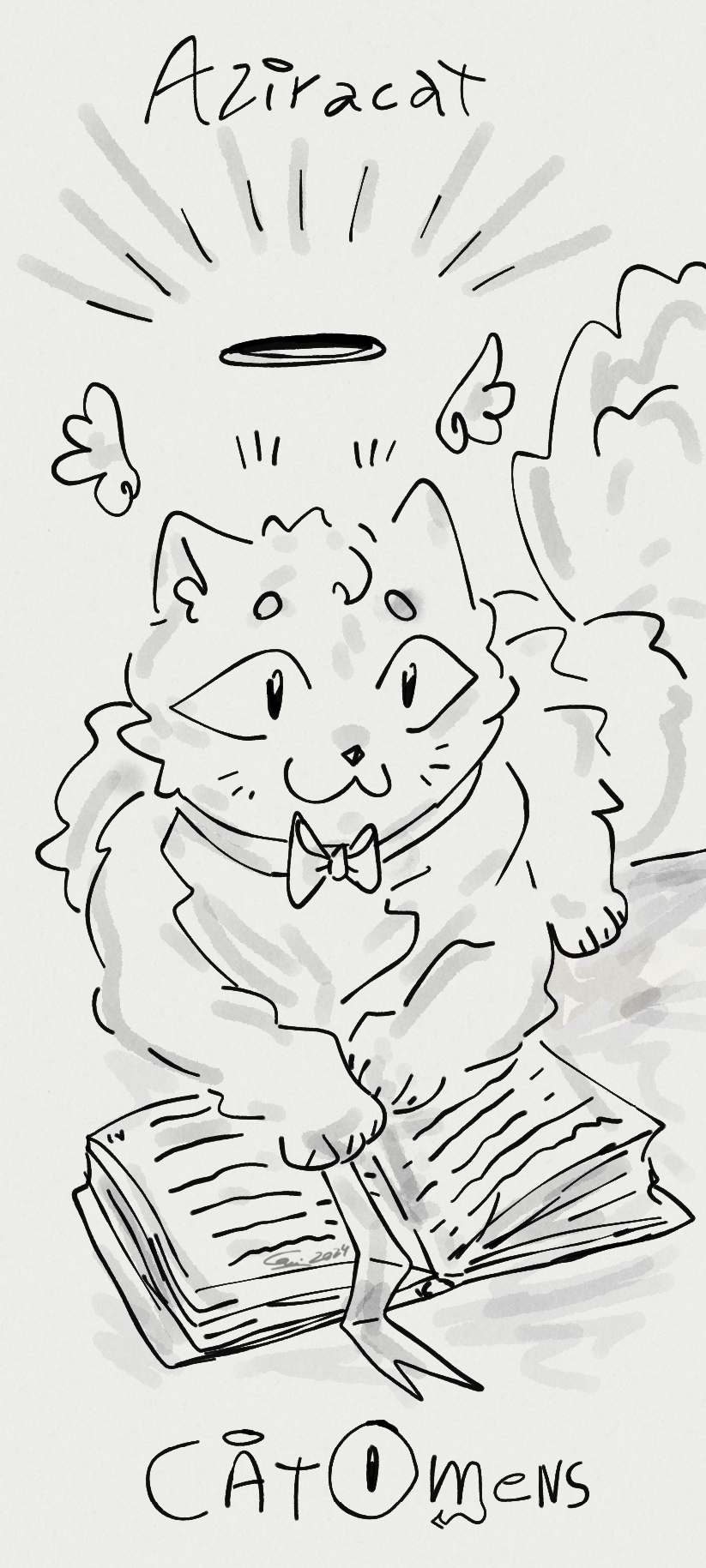 Cat Omens (Cartoon) AU Aziraphale!