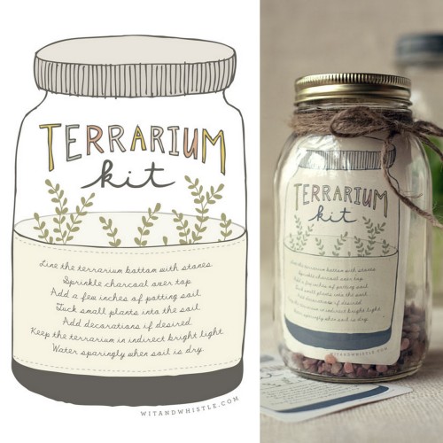 DIY Terrarium Kit Tutorial and Printable from Wit & Whistle here. I’m posting this for the