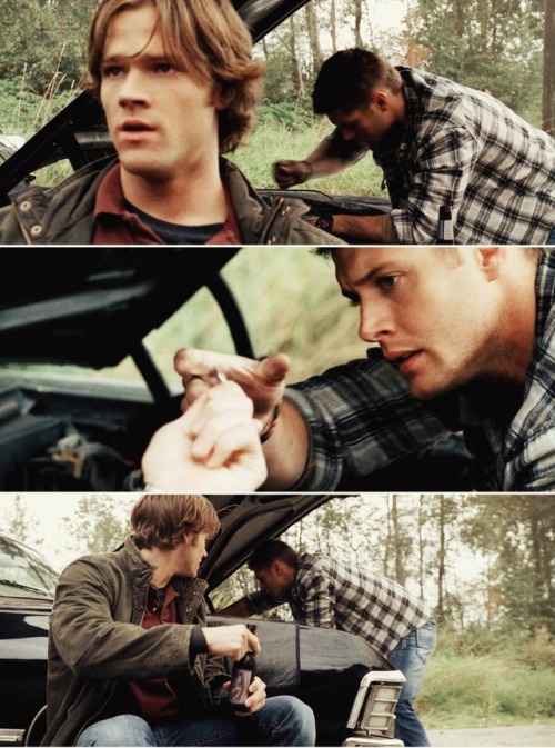 spn-idjits-guide-to-hunting: Dean: Come here for a second. Sam: Yeah. Dean: This rattle could be a c