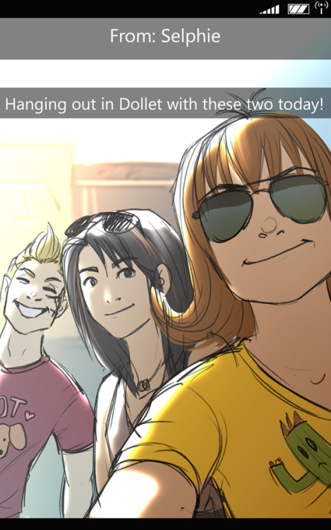 skribleskrable: I like the idea of these three being tourists in Dollet for a day and sending lots o