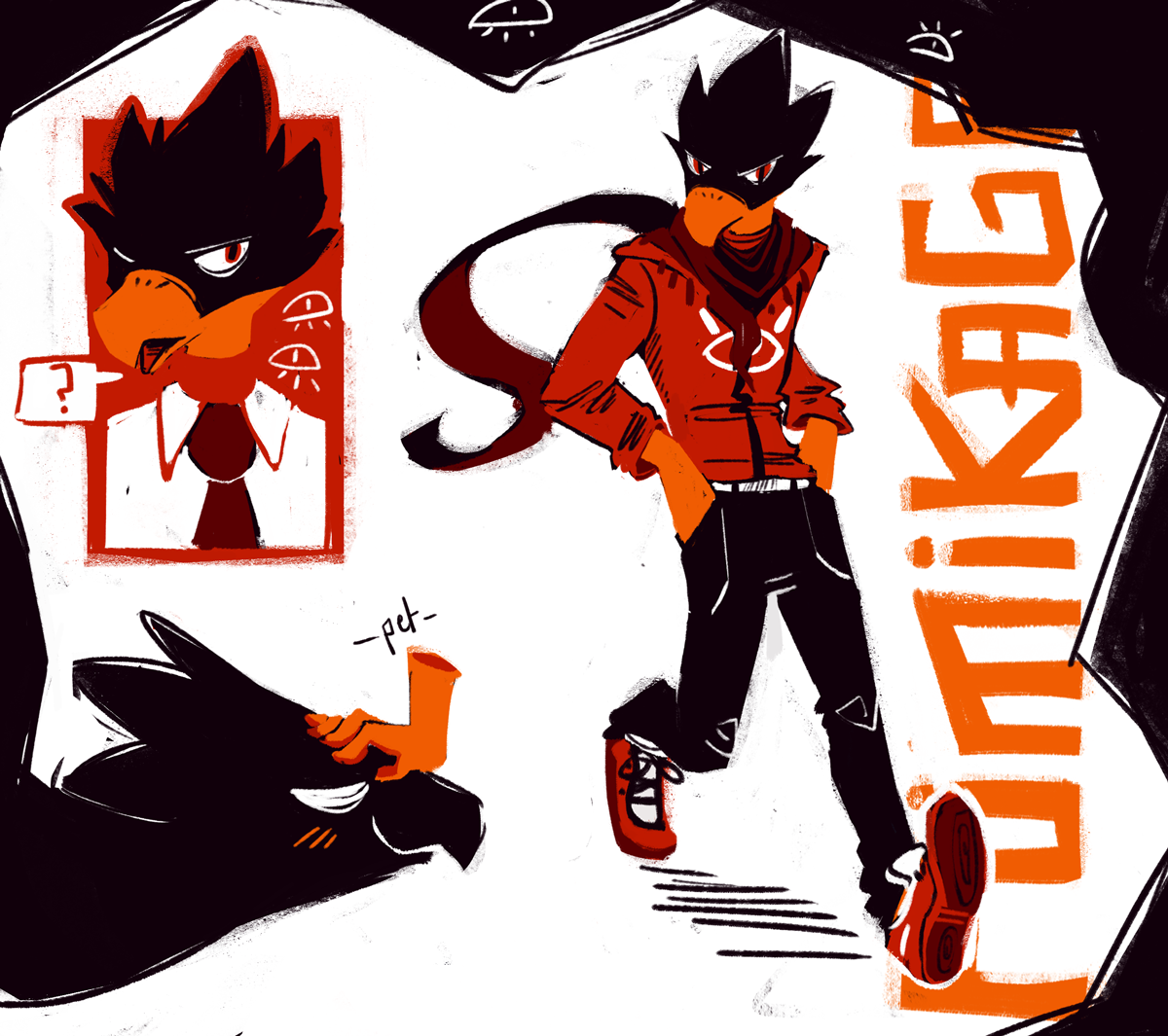 overthelazydog: if you ever feel stressed, draw Fumikage Tokoyami. it’s a real