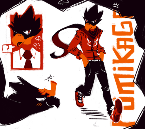 overthelazydog:if you ever feel stressed, draw Fumikage Tokoyami. it’s a real advice !!