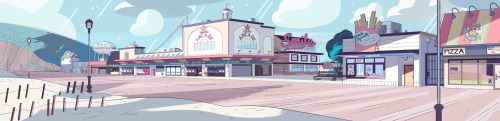 stevencrewniverse:  A selection of Backgrounds from the Steven Universe episode: Shirt Club Art Direction: Elle Michalka Design: Steven Sugar and Emily Walus Paint: Amanda Winterstein and Jasmin Lai 