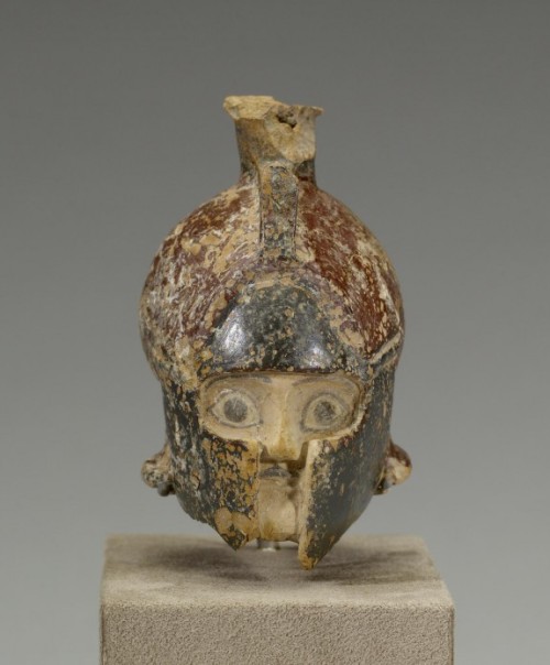 Art of the Day: Aryballos in the Form of a Helmeted Head During the Archaic period in particular (al