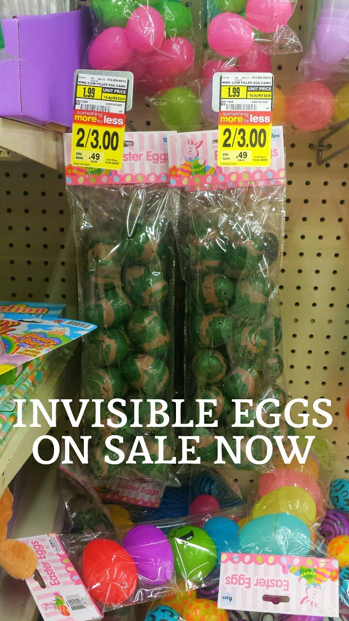 Invisible eggs on sale now at Albertsons.