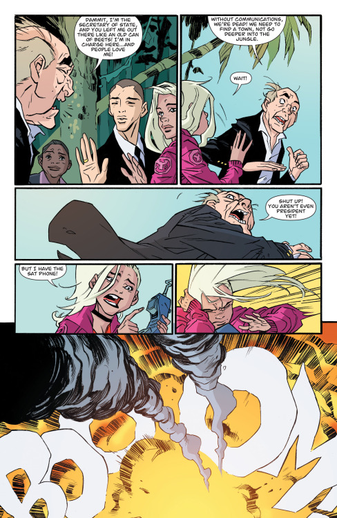 Divergence: PREZWhew. That sure was something. Oddest assassination atetmpt in a long while, I must say.Prez is planned for a guaranteed 12-issue maxiseries, but if you like what you’ve seen of President Beth Ross so far then spread the word a bit and