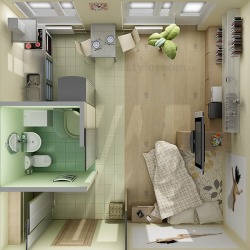 homedesigning:  (via Studio Apartment Floor Plans) 