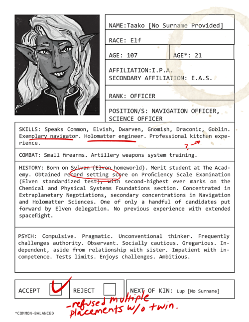 anonymousalchemist: IPRE Candidate Profile for TAAKO [NO LAST NAME PROVIDED] for the Starblaster mis