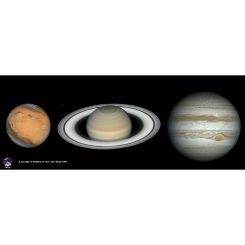 Three Planets from Pic du Midi #nasa  #apod #planets #mars #saturn #jupiter #telescope #picdumidi #observatory #frenchpyrenees #solarsystem #space #science #astronomy