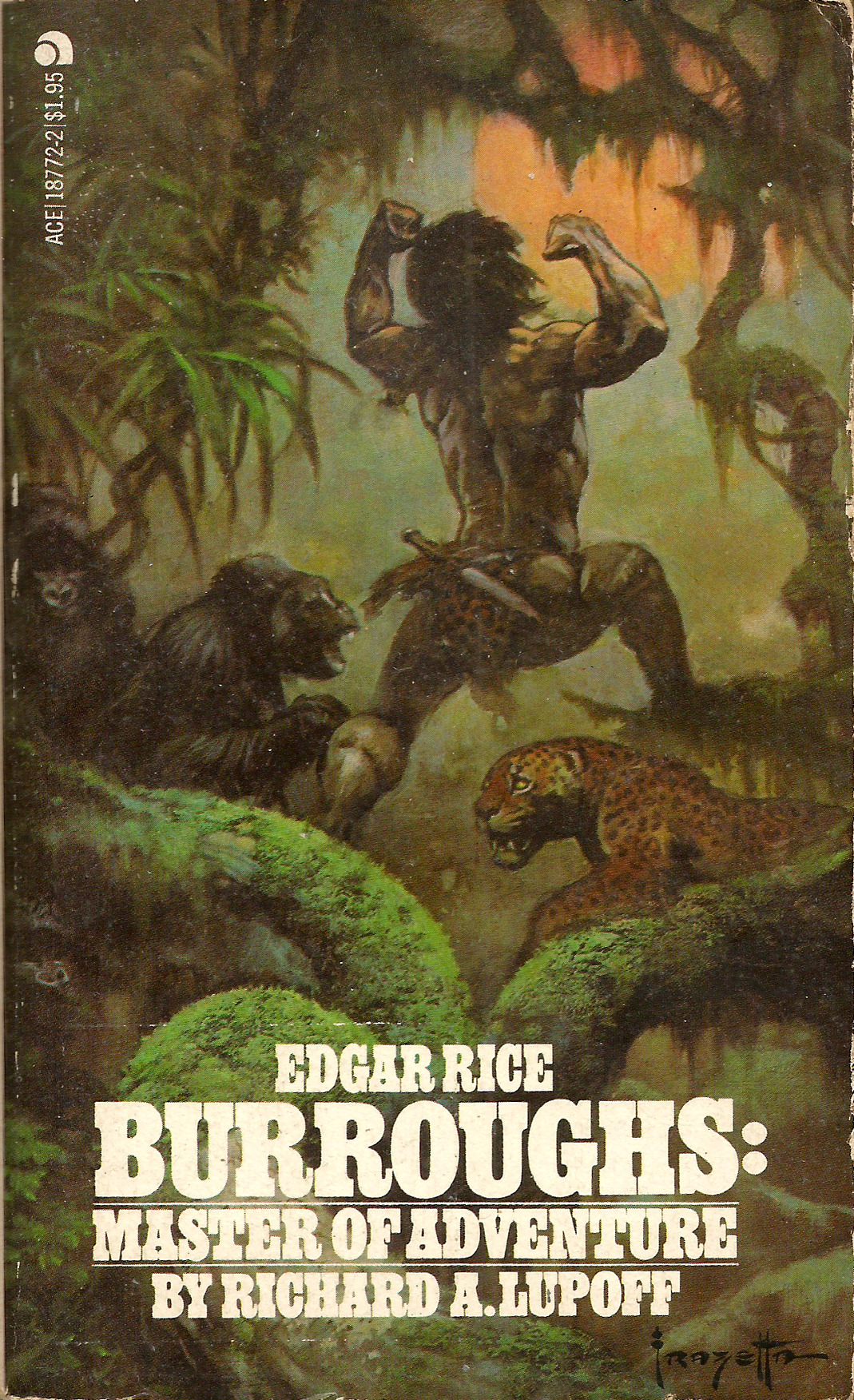 Edgar Rice Burroughs: Master of Adventure, by Richard A. Lupoff (Ace, 1968). Cover